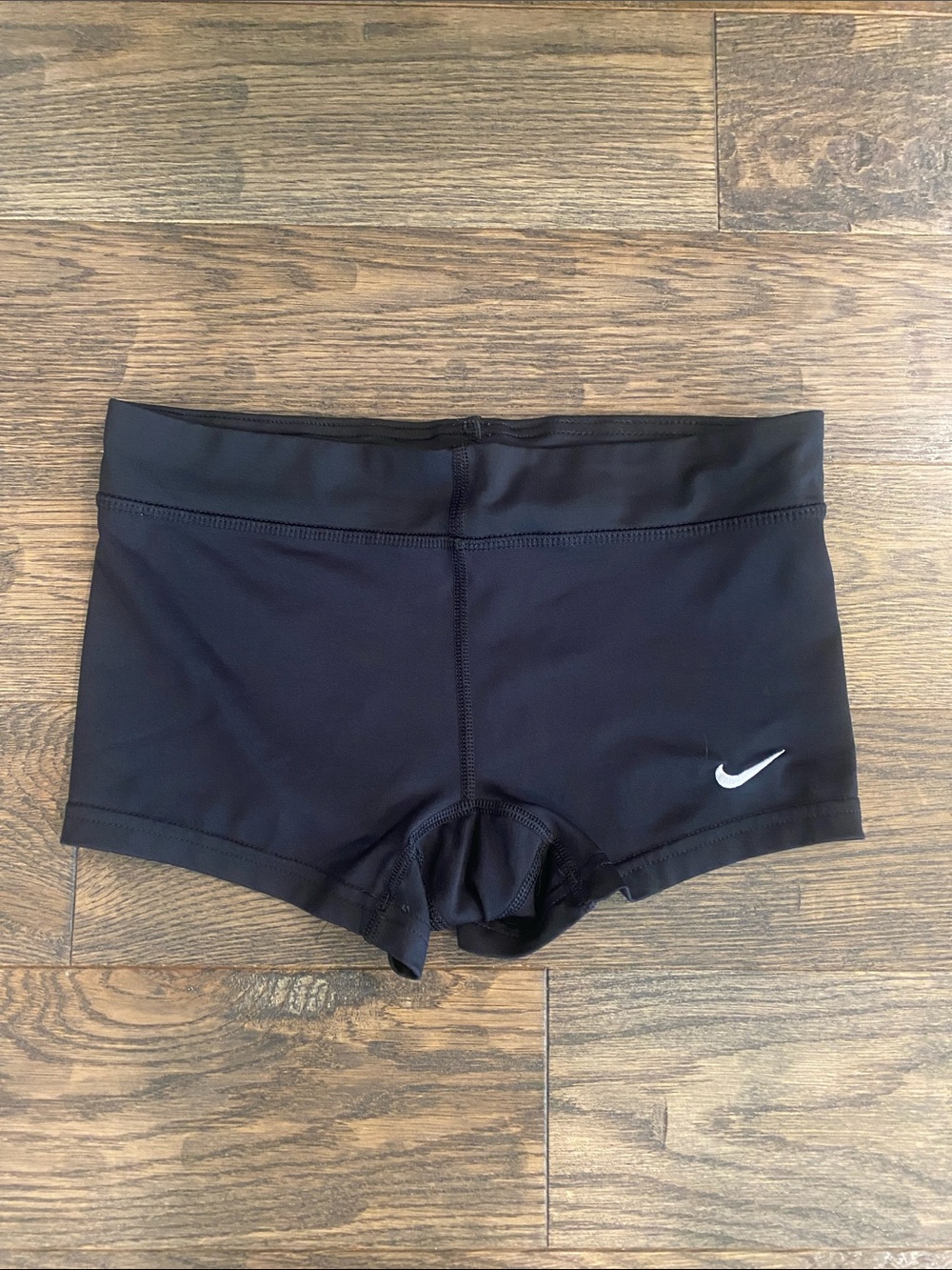 Nike Black Volleyball Shorts with White Swoosh Logo